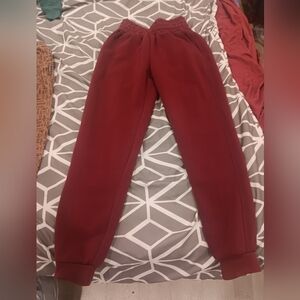 Women's Burgundy Fleece Lined Sweatpants
